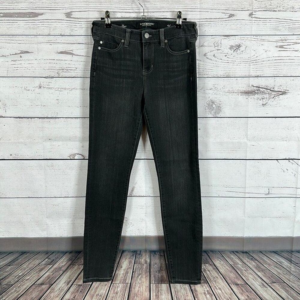 Liverpool Jeans Womens 4 Gray Meteorite Skinny Stretch Ankle Midrise Casual Soft